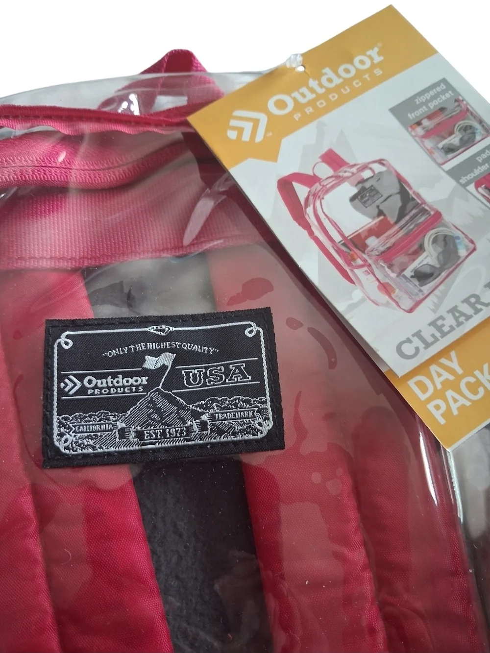 Clear Pink Daypack Backpack